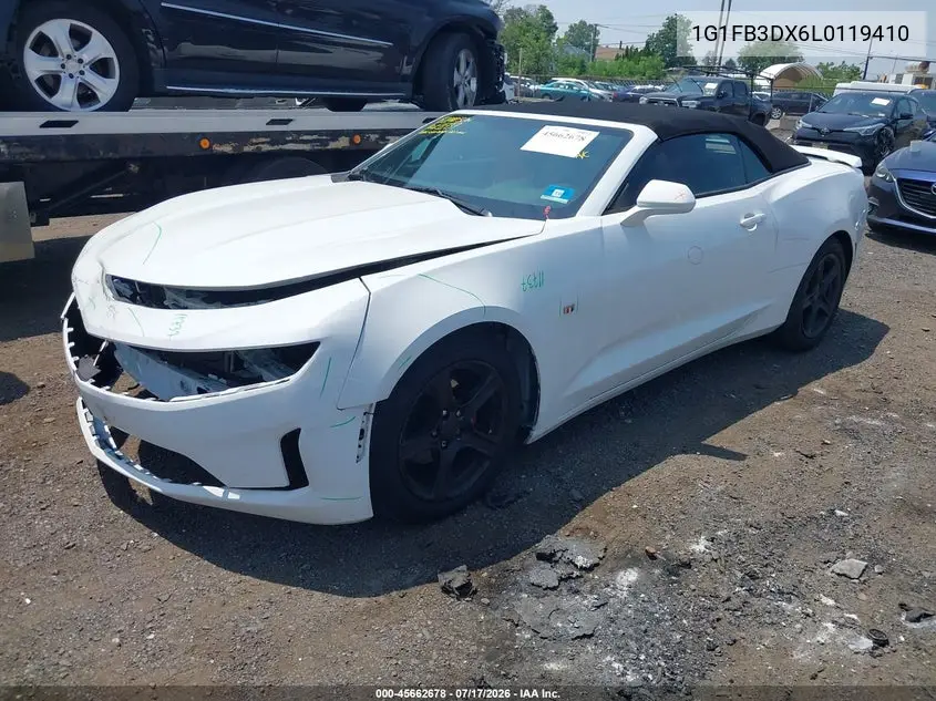 2020 Chevrolet Camaro Rwd 1Lt VIN: 1G1FB3DX6L0119410 Lot: 45662678