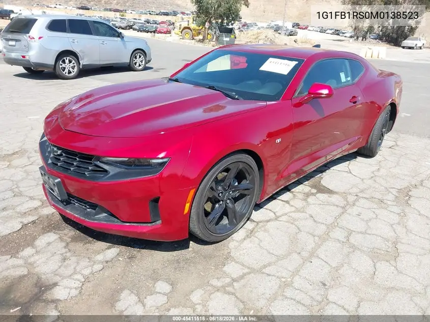 2021 Chevrolet Camaro Rwd 1Lt VIN: 1G1FB1RS0M0138523 Lot: 45411516