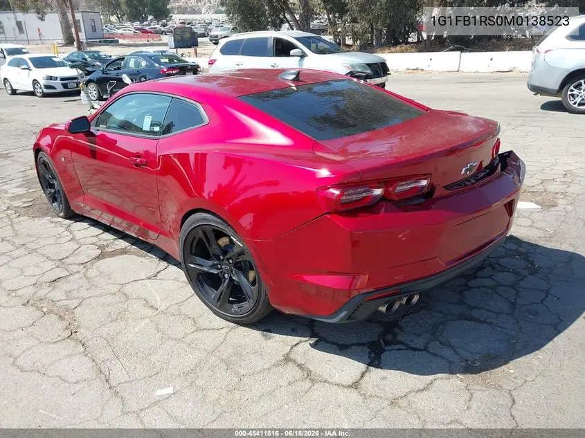 2021 Chevrolet Camaro Rwd 1Lt VIN: 1G1FB1RS0M0138523 Lot: 45411516
