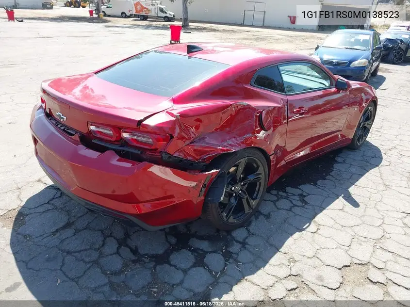2021 Chevrolet Camaro Rwd 1Lt VIN: 1G1FB1RS0M0138523 Lot: 45411516