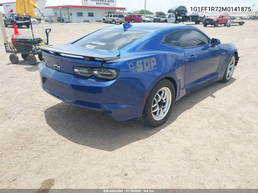 2021 Chevrolet Camaro Rwd Lt1 VIN: 1G1FF1R72M0141875 Lot: 45662563