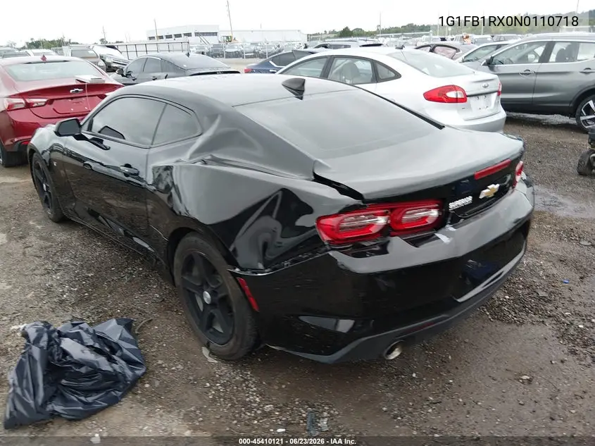 2022 Chevrolet Camaro Rwd 1Lt VIN: 1G1FB1RX0N0110718 Lot: 45410121