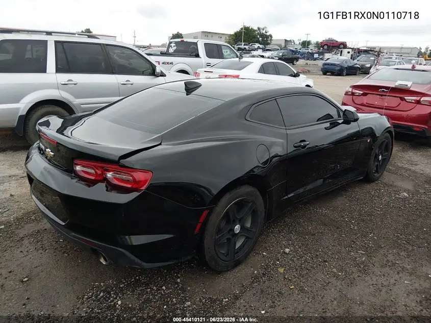 2022 Chevrolet Camaro Rwd 1Lt VIN: 1G1FB1RX0N0110718 Lot: 45410121