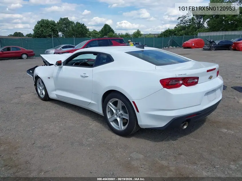 2022 Chevrolet Camaro VIN: 1G1FB1RX5N0120953 Lot: 45435581