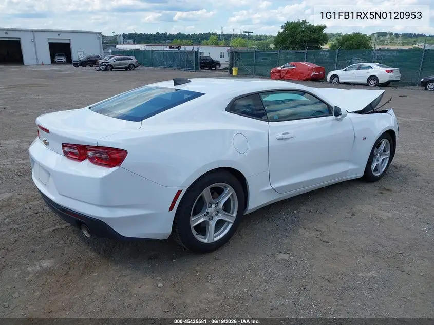 2022 Chevrolet Camaro VIN: 1G1FB1RX5N0120953 Lot: 45435581