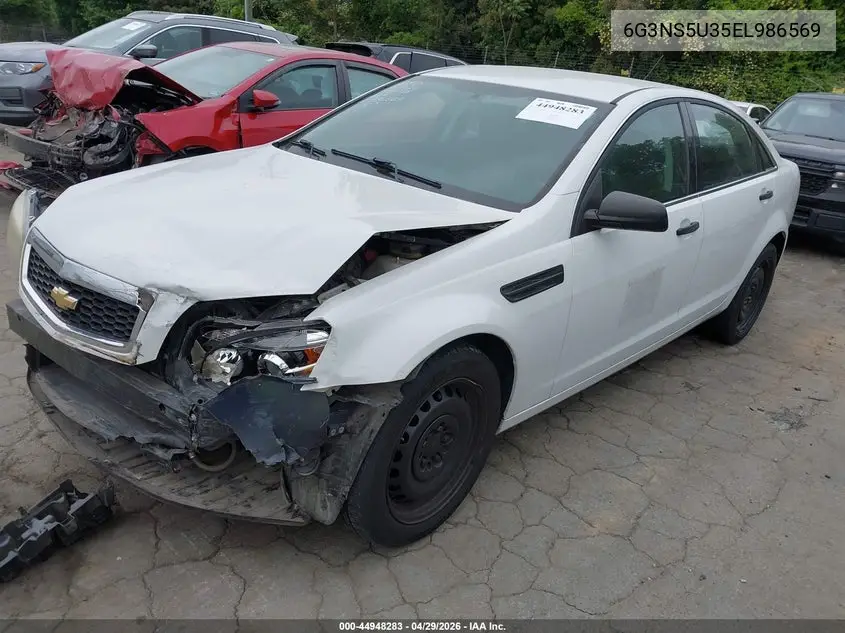 2014 Chevrolet Caprice Police VIN: 6G3NS5U35EL986569 Lot: 44948283