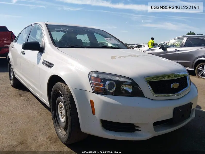 2016 Chevrolet Caprice Police VIN: 6G3NS5R34GL222191 Lot: 45299081