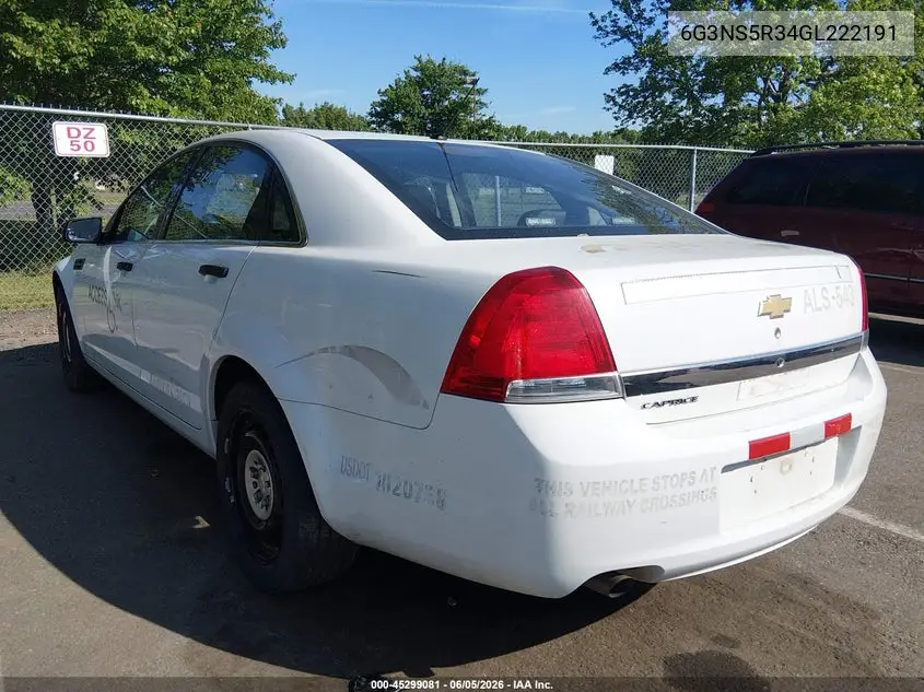 2016 Chevrolet Caprice Police VIN: 6G3NS5R34GL222191 Lot: 45299081