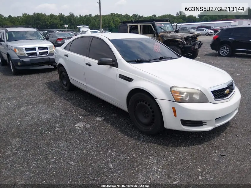 2016 Chevrolet Caprice Police VIN: 6G3NS5U27GL213144 Lot: 45594770
