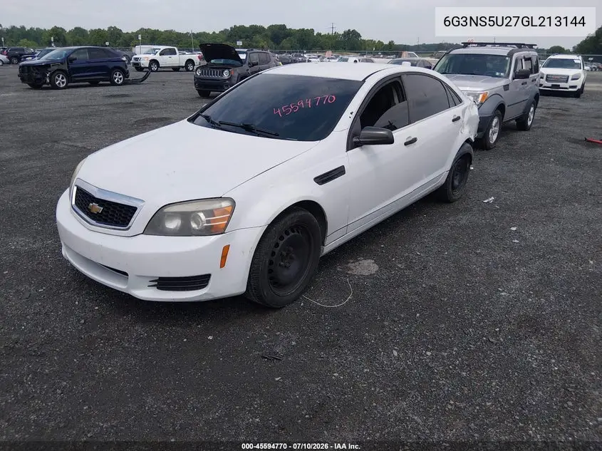 2016 Chevrolet Caprice Police VIN: 6G3NS5U27GL213144 Lot: 45594770