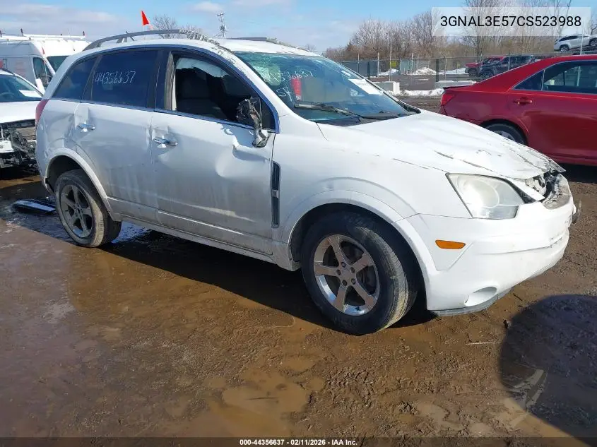2012 Chevrolet Captiva Sport Lt VIN: 3GNAL3E57CS523988 Lot: 44356637