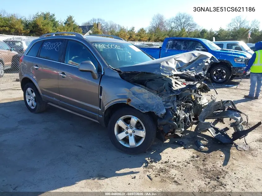 2012 Chevrolet Captiva Sport Lt VIN: 3GNAL3E51CS621186 Lot: 44800028