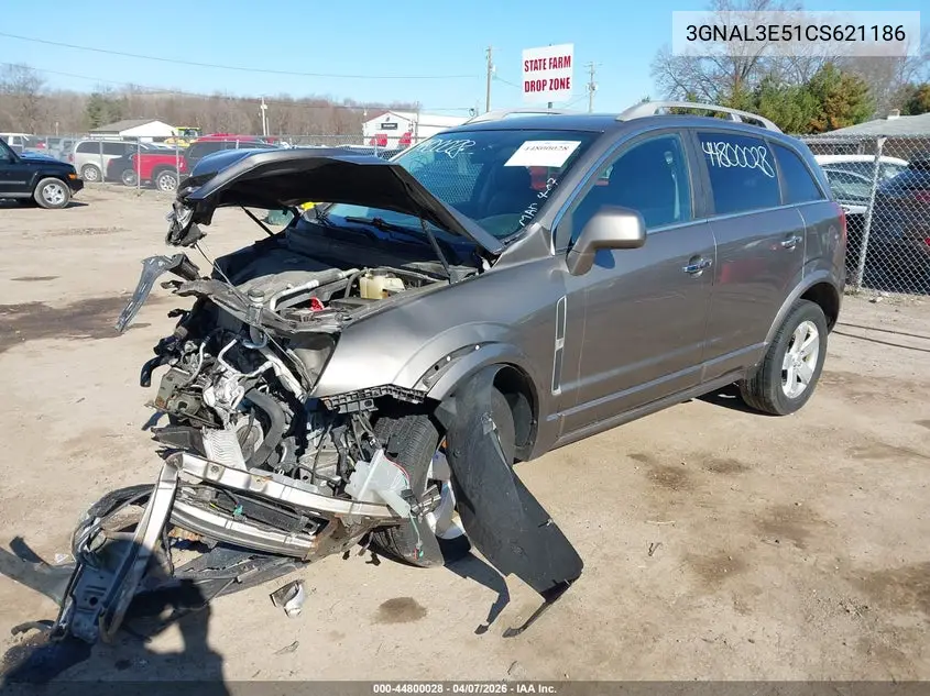 2012 Chevrolet Captiva Sport Lt VIN: 3GNAL3E51CS621186 Lot: 44800028