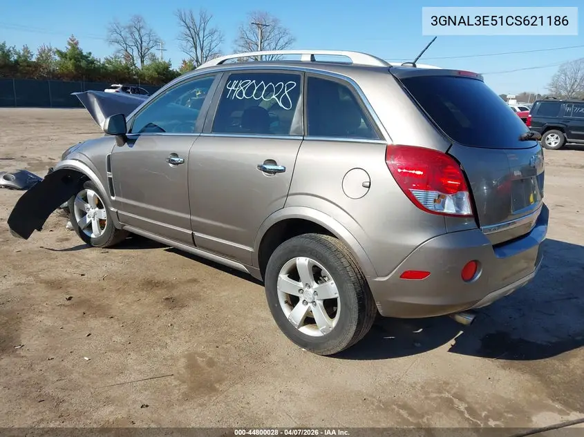 2012 Chevrolet Captiva Sport Lt VIN: 3GNAL3E51CS621186 Lot: 44800028