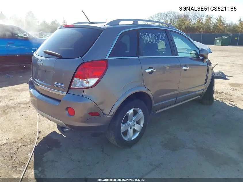 2012 Chevrolet Captiva Sport Lt VIN: 3GNAL3E51CS621186 Lot: 44800028