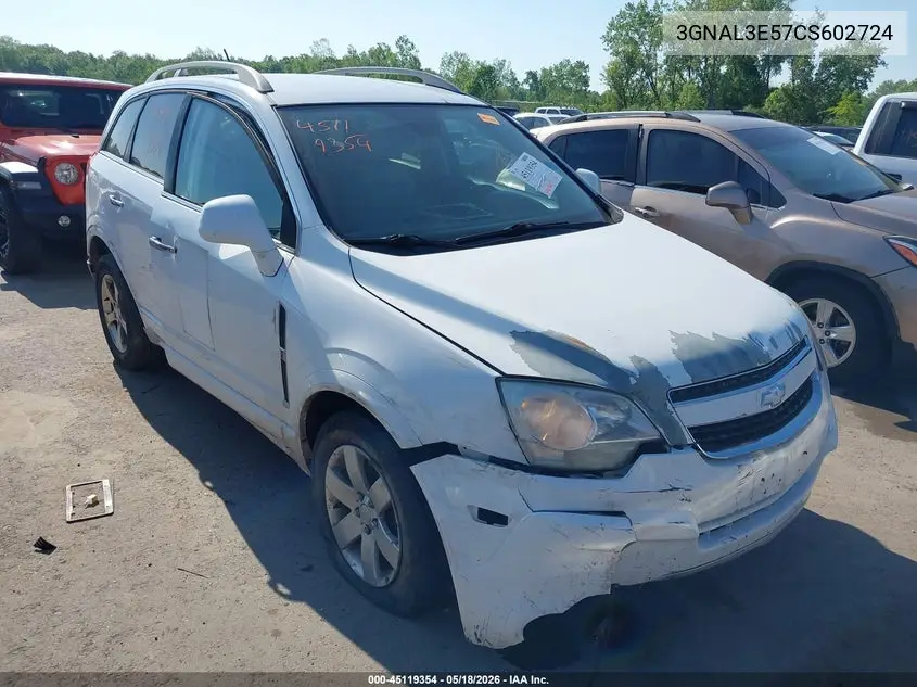 2012 Chevrolet Captiva Sport Lt VIN: 3GNAL3E57CS602724 Lot: 45119354