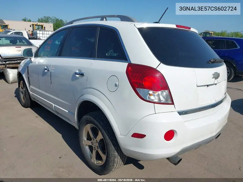 2012 Chevrolet Captiva Sport Lt VIN: 3GNAL3E57CS602724 Lot: 45119354