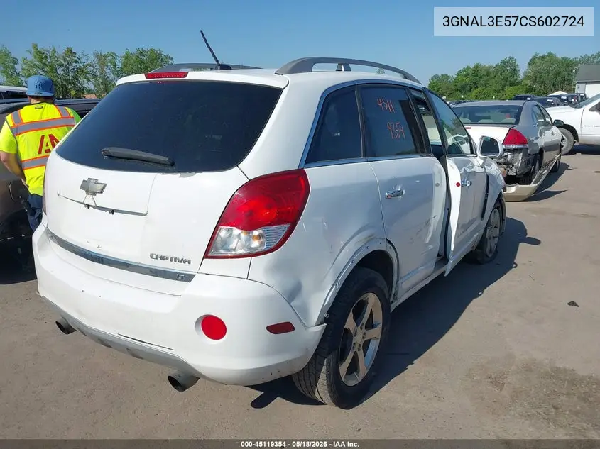 2012 Chevrolet Captiva Sport Lt VIN: 3GNAL3E57CS602724 Lot: 45119354
