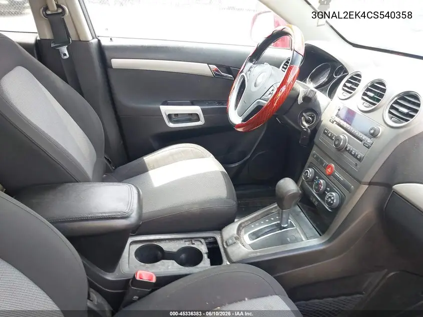 2012 Chevrolet Captiva Sport 2Ls VIN: 3GNAL2EK4CS540358 Lot: 45336383