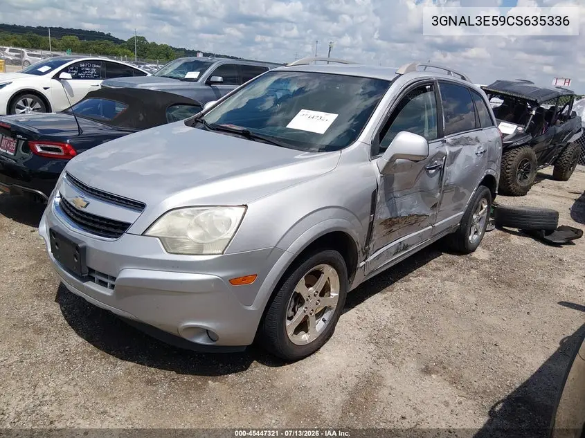 2012 Chevrolet Captiva Sport Lt VIN: 3GNAL3E59CS635336 Lot: 45447321