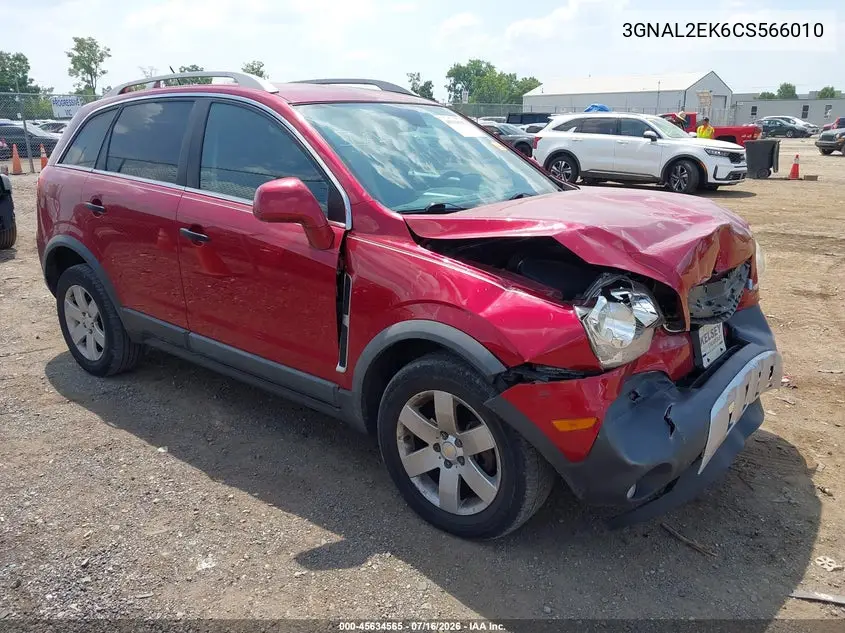 2012 Chevrolet Captiva Sport 2Ls VIN: 3GNAL2EK6CS566010 Lot: 45634565