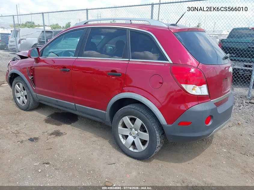 2012 Chevrolet Captiva Sport 2Ls VIN: 3GNAL2EK6CS566010 Lot: 45634565