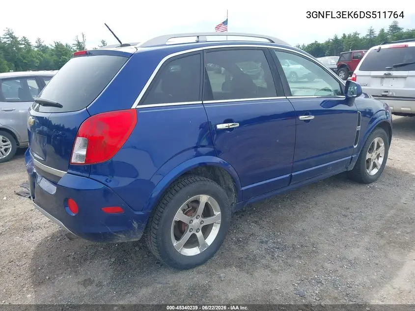 2013 Chevrolet Captiva Sport Lt VIN: 3GNFL3EK6DS511764 Lot: 45340239