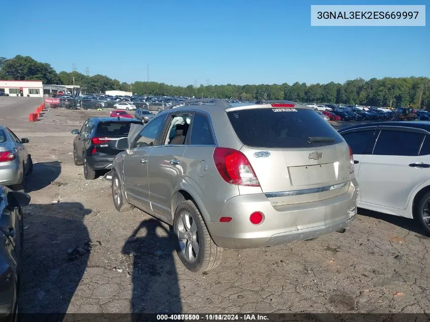 2014 Chevrolet Captiva Sport Lt VIN: 3GNAL3EK2ES669997 Lot: 40875500
