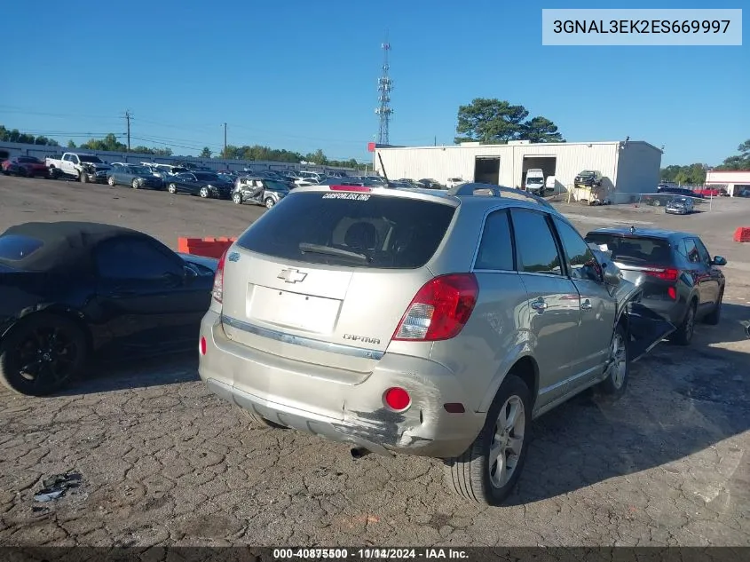 2014 Chevrolet Captiva Sport Lt VIN: 3GNAL3EK2ES669997 Lot: 40875500