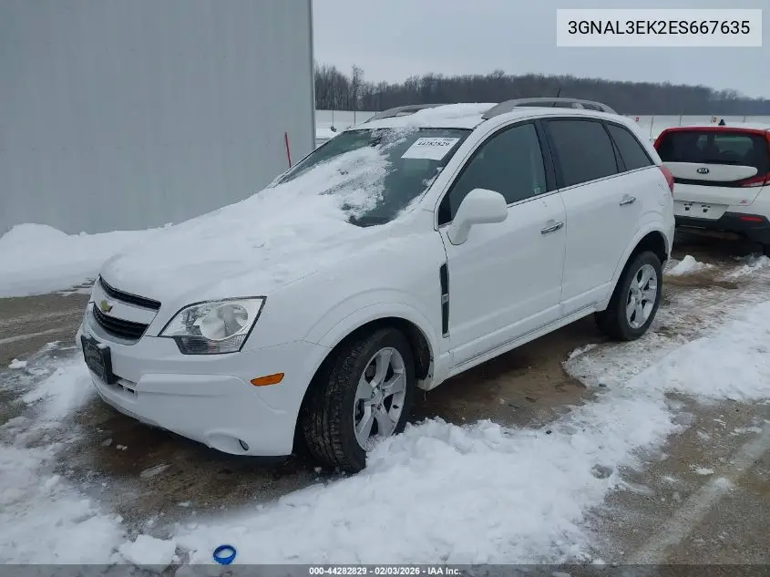 2014 Chevrolet Captiva Sport Lt VIN: 3GNAL3EK2ES667635 Lot: 44282829
