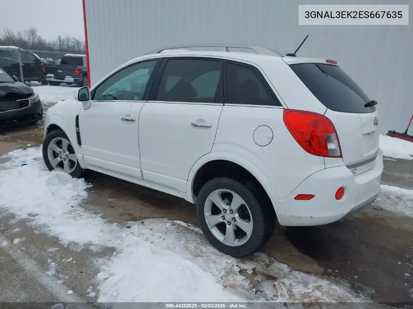 2014 Chevrolet Captiva Sport Lt VIN: 3GNAL3EK2ES667635 Lot: 44282829