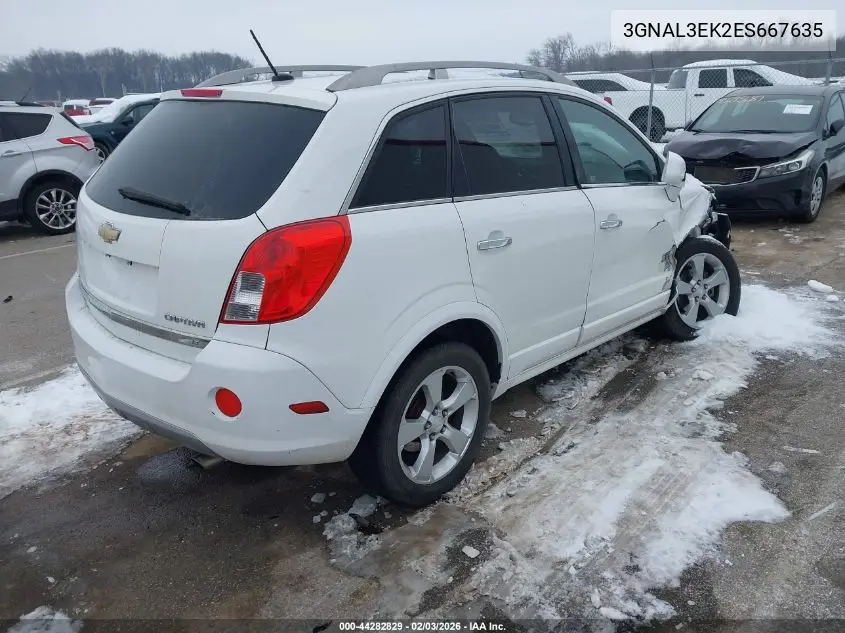 2014 Chevrolet Captiva Sport Lt VIN: 3GNAL3EK2ES667635 Lot: 44282829