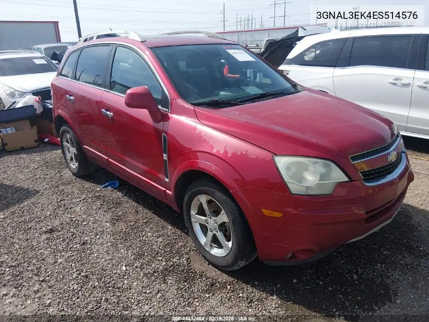2014 Chevrolet Captiva Sport Lt VIN: 3GNAL3EK4ES514576 Lot: 44432464
