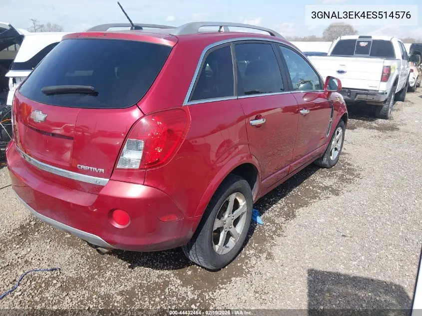 2014 Chevrolet Captiva Sport Lt VIN: 3GNAL3EK4ES514576 Lot: 44432464