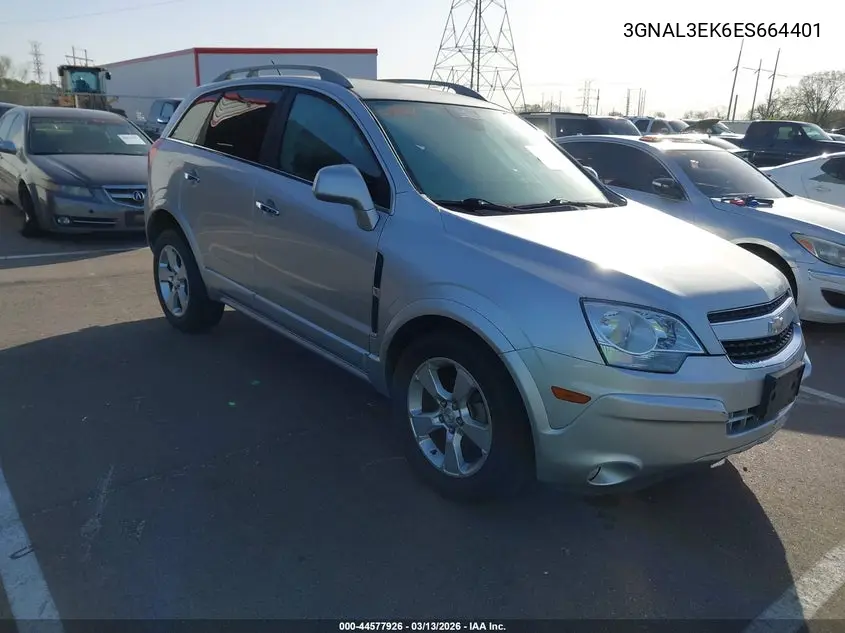 2014 Chevrolet Captiva Sport Lt VIN: 3GNAL3EK6ES664401 Lot: 44577926