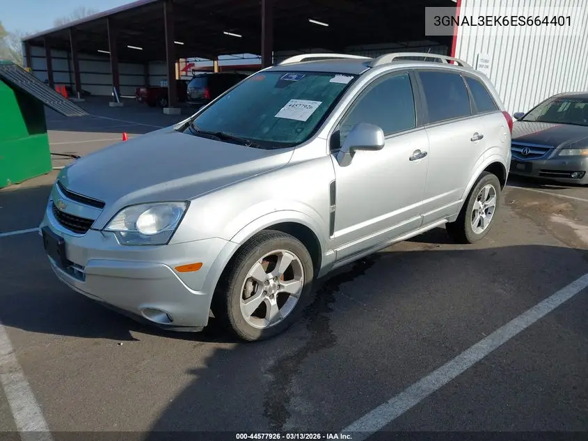2014 Chevrolet Captiva Sport Lt VIN: 3GNAL3EK6ES664401 Lot: 44577926