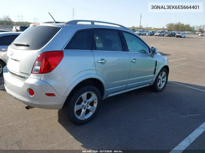 2014 Chevrolet Captiva Sport Lt VIN: 3GNAL3EK6ES664401 Lot: 44577926