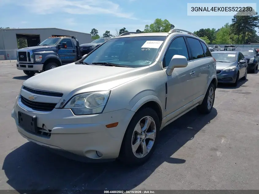 2014 Chevrolet Captiva Sport Ltz VIN: 3GNAL4EK0ES522230 Lot: 44882502