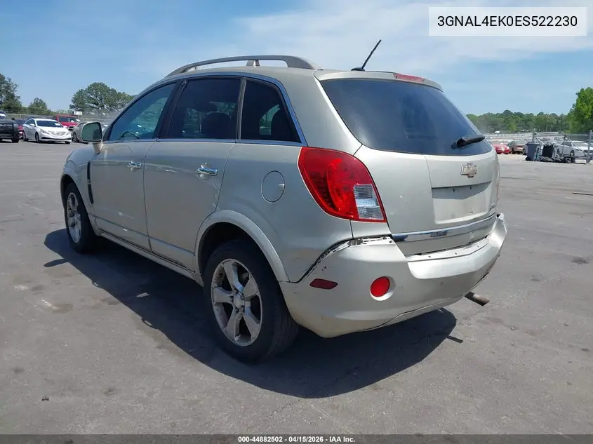 2014 Chevrolet Captiva Sport Ltz VIN: 3GNAL4EK0ES522230 Lot: 44882502