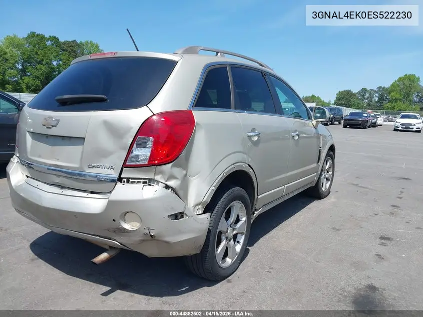2014 Chevrolet Captiva Sport Ltz VIN: 3GNAL4EK0ES522230 Lot: 44882502
