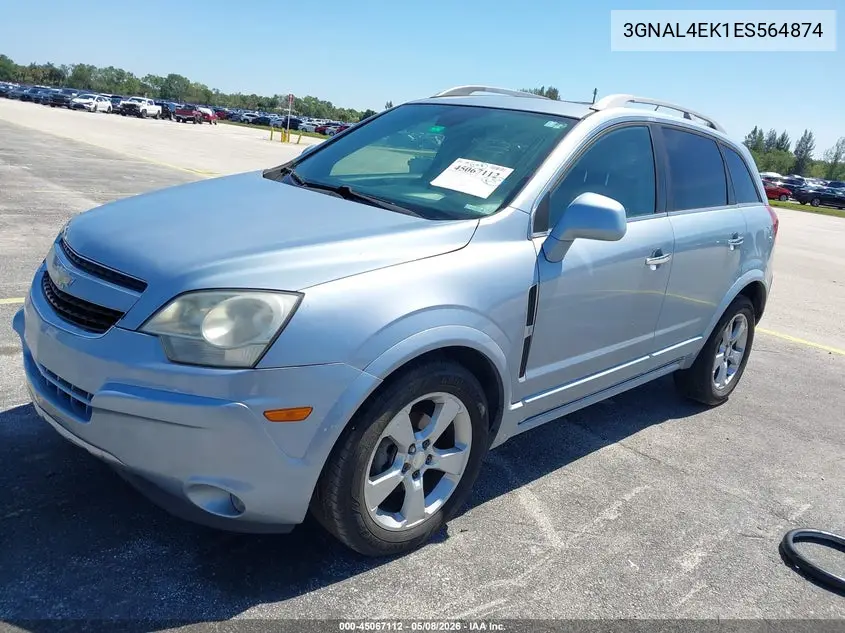 2014 Chevrolet Captiva Sport Ltz VIN: 3GNAL4EK1ES564874 Lot: 45067112