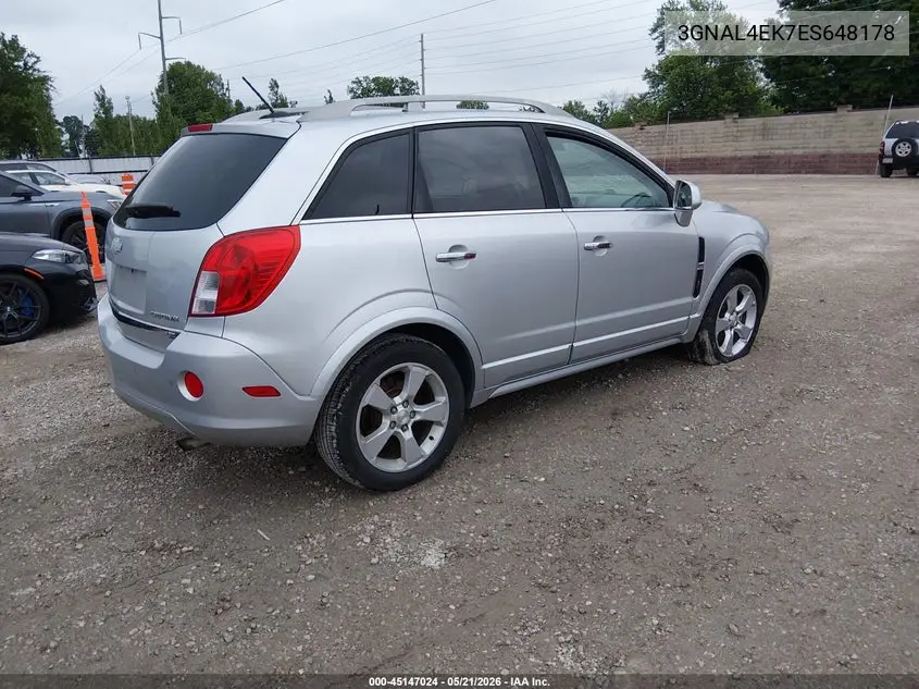 2014 Chevrolet Captiva Sport Ltz VIN: 3GNAL4EK7ES648178 Lot: 45147024