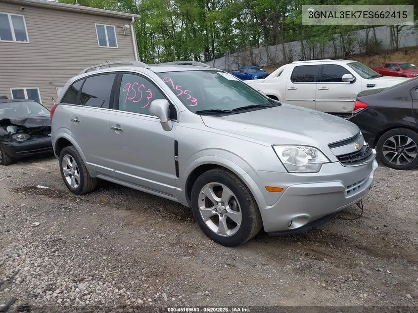 2014 Chevrolet Captiva Sport Lt VIN: 3GNAL3EK7ES662415 Lot: 45169553