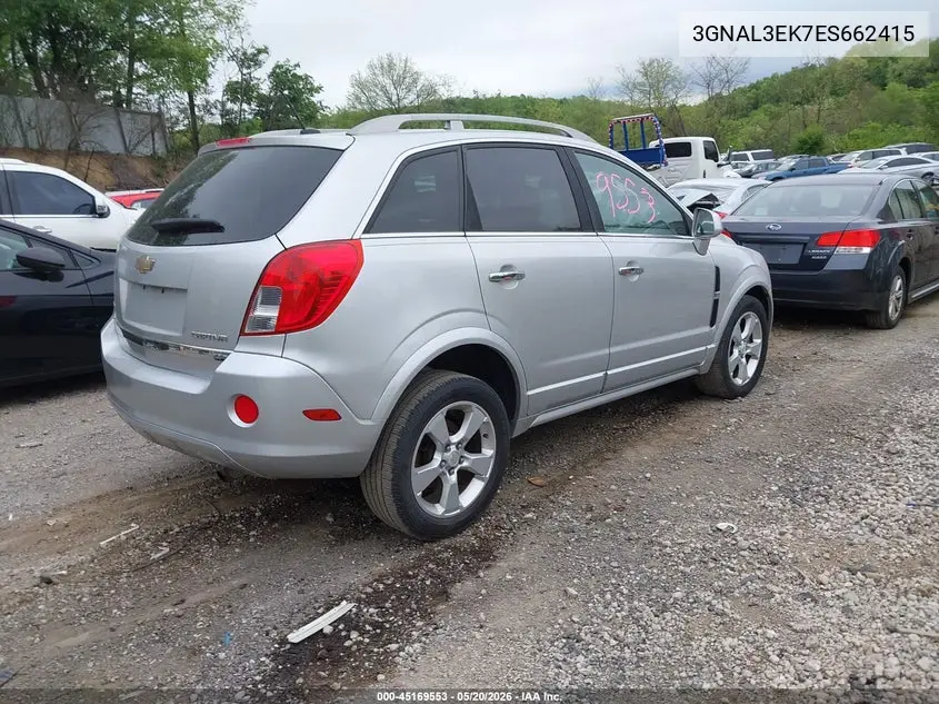 2014 Chevrolet Captiva Sport Lt VIN: 3GNAL3EK7ES662415 Lot: 45169553