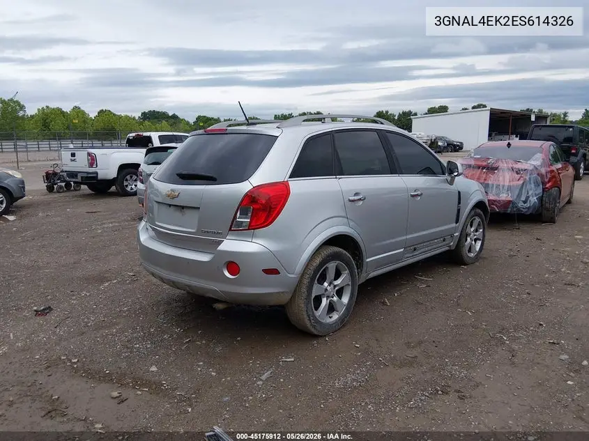 2014 Chevrolet Captiva Sport Ltz VIN: 3GNAL4EK2ES614326 Lot: 45175912