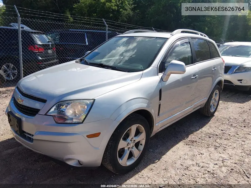 2014 Chevrolet Captiva Sport Lt VIN: 3GNAL3EK6ES626764 Lot: 45364871