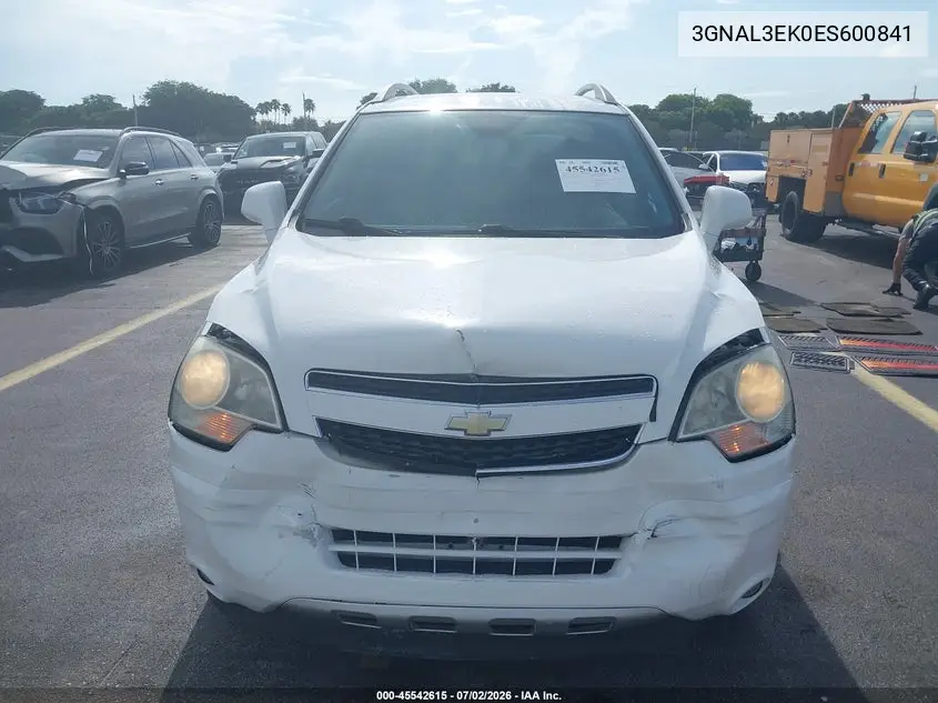 2014 Chevrolet Captiva Sport Fleet Lt VIN: 3GNAL3EK0ES600841 Lot: 45542615