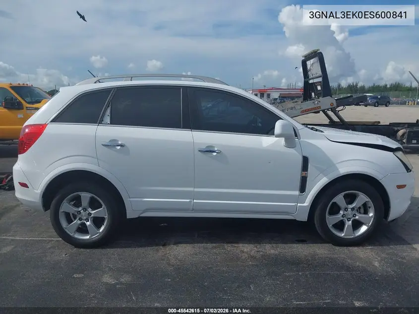 2014 Chevrolet Captiva Sport Fleet Lt VIN: 3GNAL3EK0ES600841 Lot: 45542615