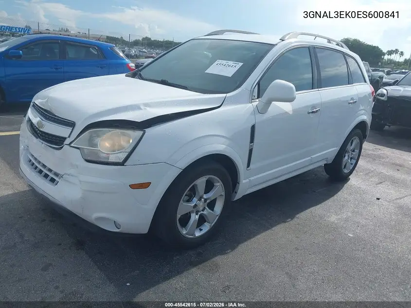 2014 Chevrolet Captiva Sport Fleet Lt VIN: 3GNAL3EK0ES600841 Lot: 45542615