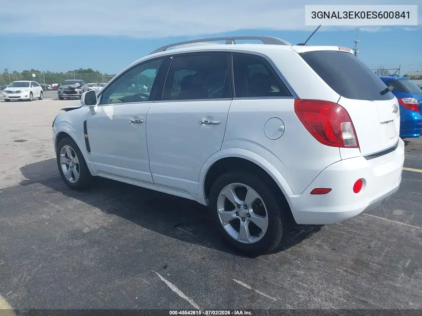 2014 Chevrolet Captiva Sport Fleet Lt VIN: 3GNAL3EK0ES600841 Lot: 45542615